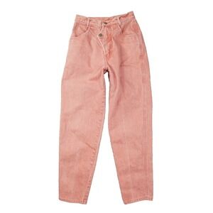 Rocky Mountain Vtg 80s Bare Back‎ Denim Jeans  Womens 5 Coral Pink High Waisted